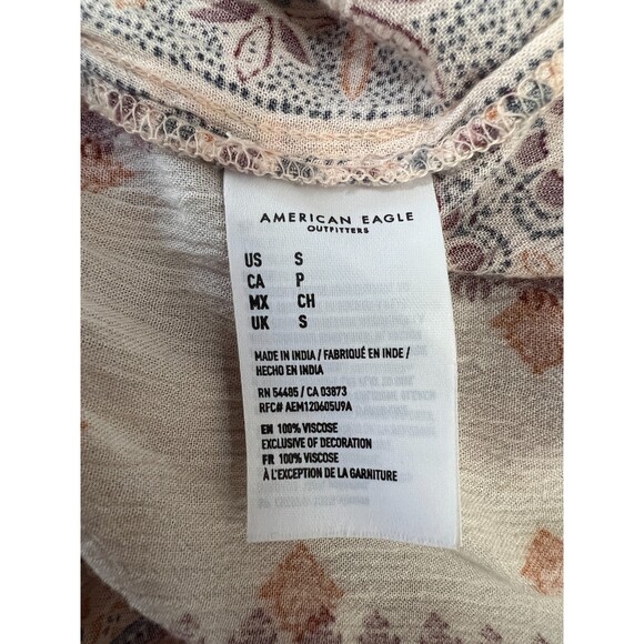 American Eagle Boho Tassel Embroidered Floral Peasant Top - Women's S - Picture 6 of 11